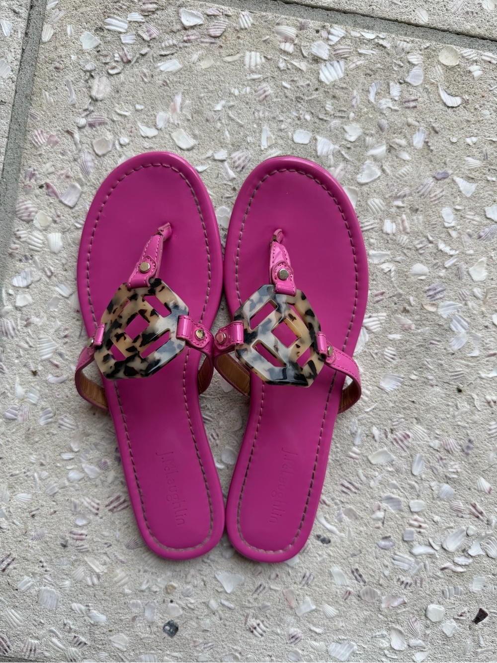 J. McLaughlin Lucy Tortoiseshell Thong Sandals